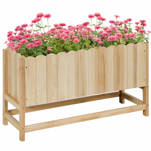 Jardiniera verticala Outsunny, lemn de brad cu orificiu de scurgere 86x30x50cm | Aosom Romania