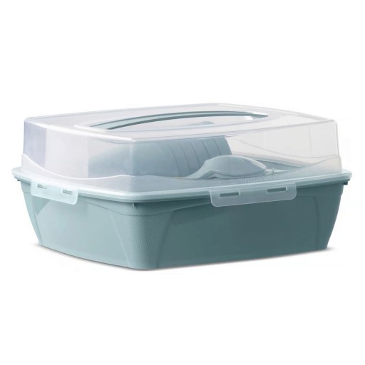 Set complet pentru picnic pentru 6 persoane, 32 piese, Domotti, plastic, verde/transparent