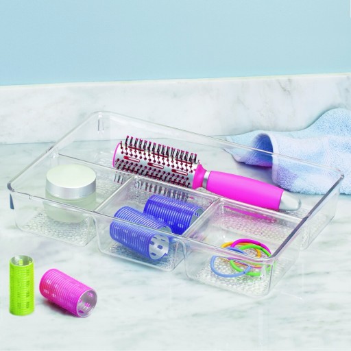 Organizator pentru cosmetice Rain, iDesign, 4 compartimente, 33x23x5.5 cm