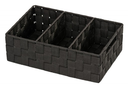 Organizator dulap, Wenko, Adria, 32 x 10 x 21 cm, polipropilena, negru