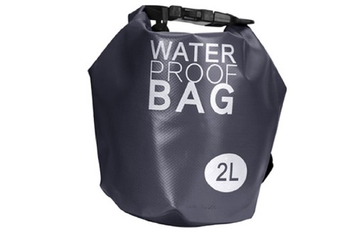 Geanta de plaja impermeabila si plutitoare 2 L, Waterproof Floating, polivinil, negru