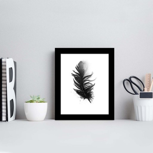 Tablou decorativ, Alpha Wall, Feather, 23x28 cm