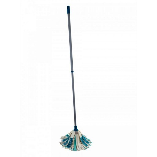 Mop clasic, Leifheit, 3 in 1, cu maner telescopic, plastic/microfibra, gri/turcoaz