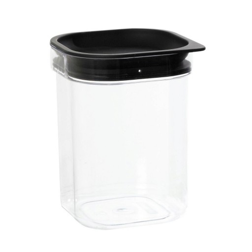 Recipient cu capac pentru depozitare Hamburg, Plast Team, 0.6 L, plastic, negru/transparent