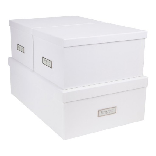 Set 3 cutii de depozitare Bigso Storage Box of Sweden Inge, alb