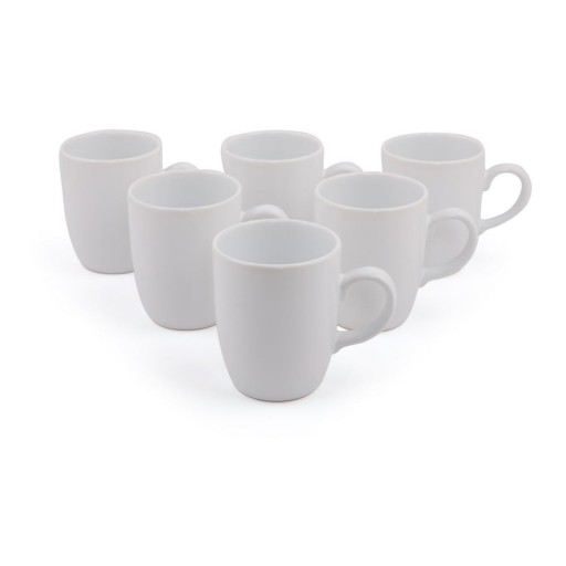 Căni albe 6 buc. din ceramică 300 ml – Hermia