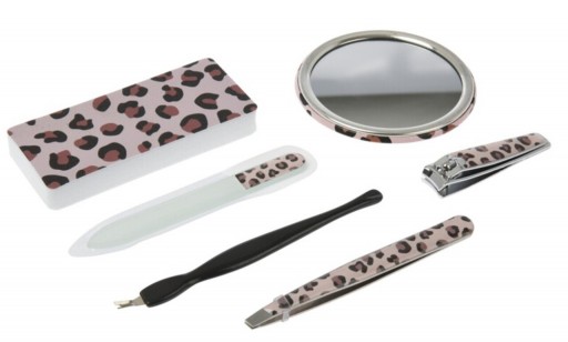 Set de manichiura Animal print, 6 piese, metal, multicolor