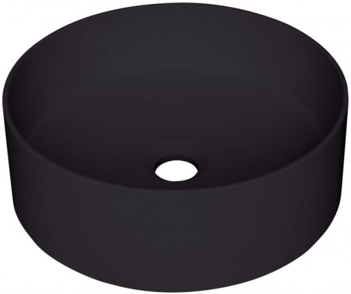 Lavoar pe blat compozit negru mat 36 cm, rotund, Deante Silia