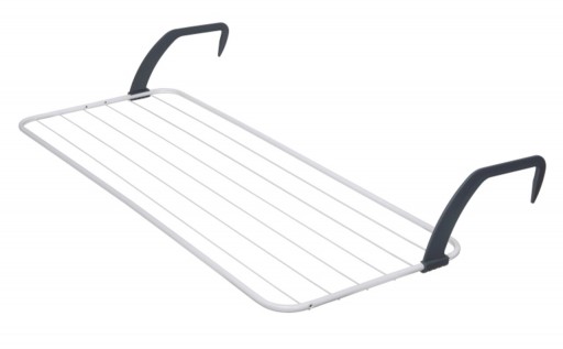 Uscator rufe suspendabil Velkea, 109x43x17 cm, capacitate de uscare 8 m, otel, alb