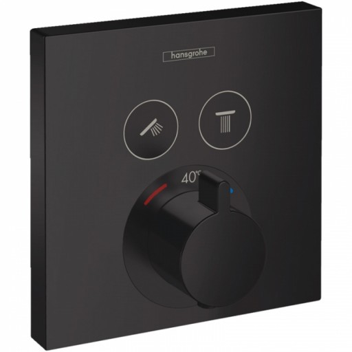 Baterie dus incastrata termostatata negru mat Hansgrohe, ShowerSelect