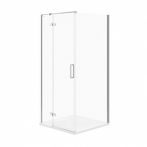 Cabina de dus patrata 90x90 cm Cersanit Jota, crom cu usa batanta stanga