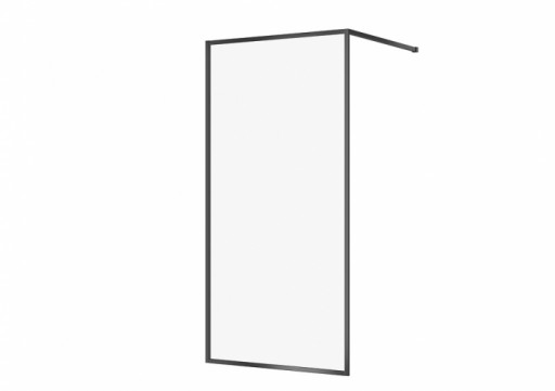 Paravan dus walk-in 100x200 cm Cersanit Larga, sticla securizata, profil negru