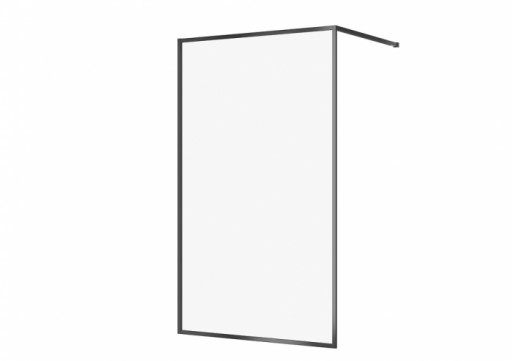 Paravan dus walk-in 120x200 cm Cersanit Larga, sticla securizata, profil negru