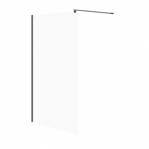 Paravan dus walk-in 120x200 cm Cersanit Mille, sticla securizata, profil negru