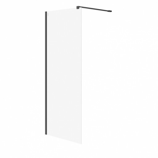 Paravan dus walk-in 80x200 cm Cersanit Mille, sticla securizata, profil negru