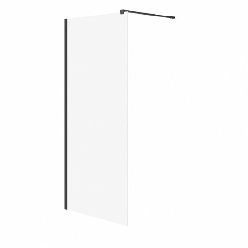 Paravan dus walk-in 90x200 cm Cersanit Mille, sticla securizata, profil negru