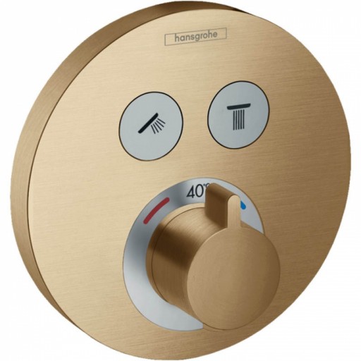 Baterie dus incastrata termostatata bronz periat Hansgrohe, ShowerSelect S