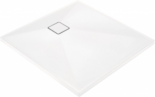 Cadita dus compozit slim patrata alba 90x90 cm Deante Correo Square