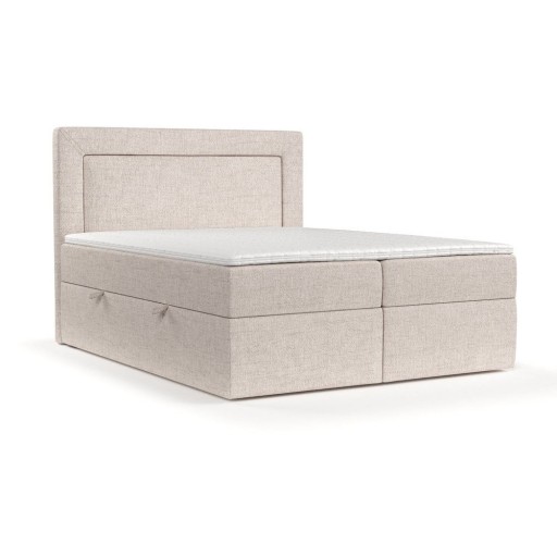 Pat boxspring bej cu spațiu de depozitare 140x200 cm Imagine – Maison de Rêve