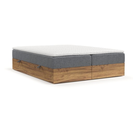 Pat boxspring gri/în culoare naturală cu spațiu de depozitare 180x200 cm Faro – Maison de Rêve