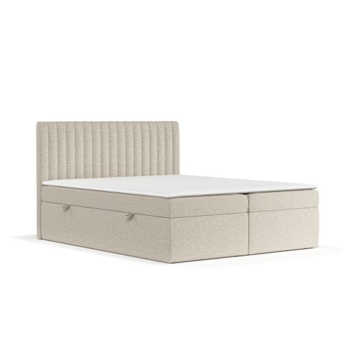 Pat boxspring bej cu spațiu de depozitare 180x200 cm Spencer – Maison de Rêve