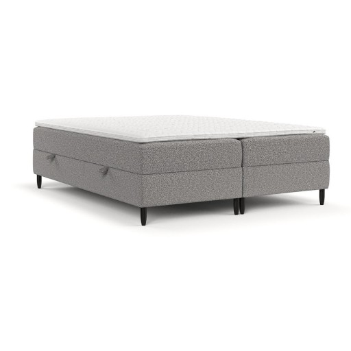 Pat boxspring gri cu spațiu de depozitare 160x200 cm Malte – Maison de Rêve