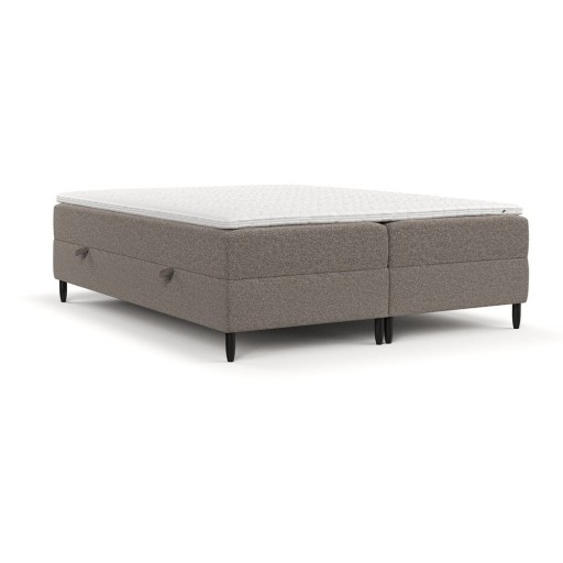 Pat boxspring maro cu spațiu de depozitare 180x200 cm Malte – Maison de Rêve