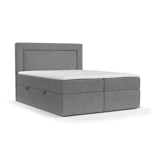 Pat boxspring gri cu spațiu de depozitare 180x200 cm Imagine – Maison de Rêve