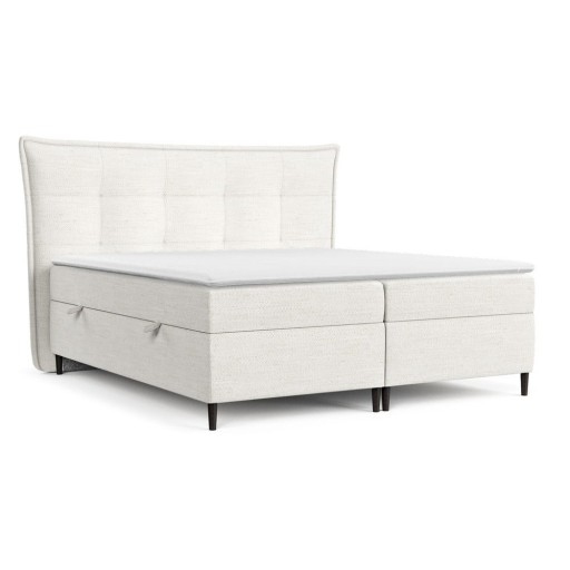 Pat boxspring crem cu spațiu de depozitare 140x200 cm Sinai – Maison de Rêve