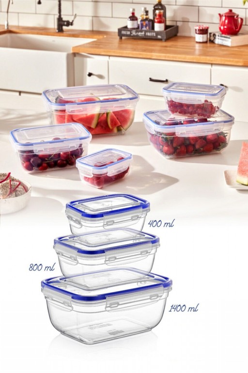 Set recipiente depozitare, Fremont, 964FRM1140, Plastic, Transparent