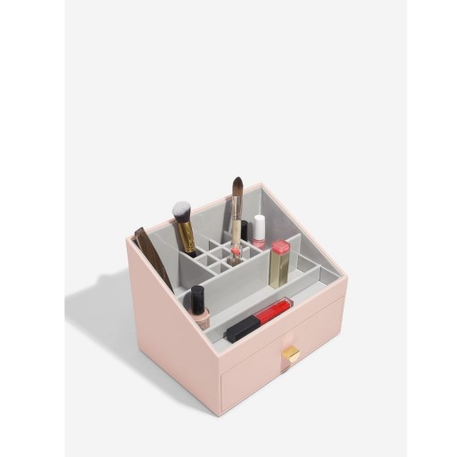 Organizator de baie roz deschis pentru cosmetice – Stackers