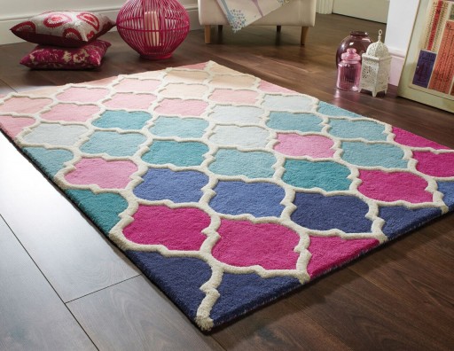 Covor Rosella Pink/Blue, Flair Rugs, 160x230 cm, lana, multicolor