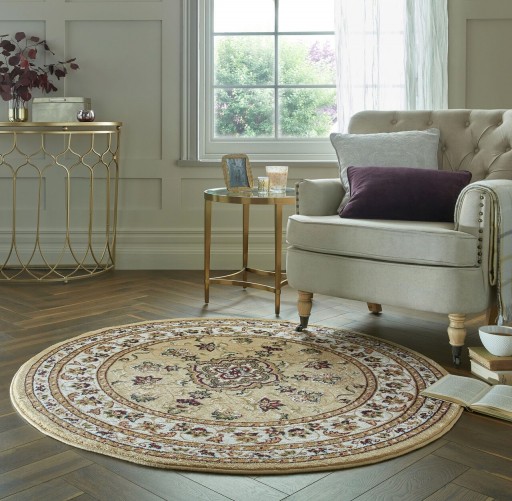 Covor Sherborne Beige, Flair Rugs, D133 cm, polipropilena, bej