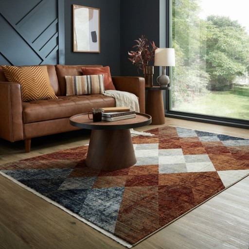 Covor Bradley Geo Red, Flair Rugs, 120x169 cm, polipropilena, rosu