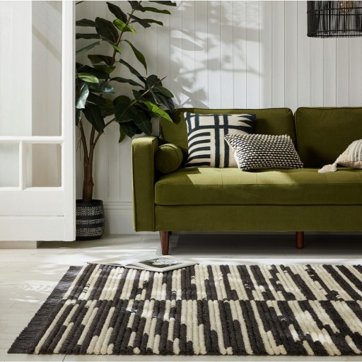 Covor Lina Berber Rug Monochrome, Flair Rugs, 160x230 cm, poliester, alb/negru