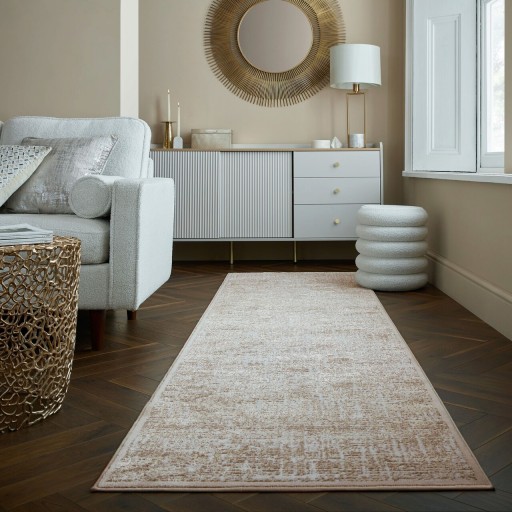 Covor Trace Champagne, Flair Rugs, 80x300 cm, polipropilena/poliester, sampanie