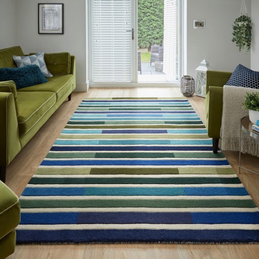 Covor Piano Green/Multi, Flair Rugs, 120x170 cm, lana, verde/multicolor