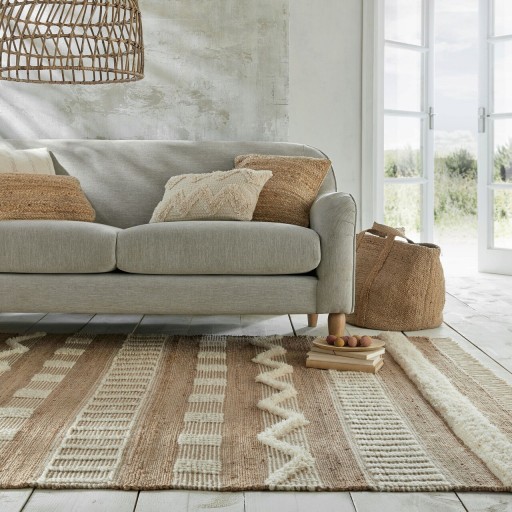 Covor Medina Jute Natural/Ivory, Flair Rugs, 120x170 cm, iuta/lana, natural/ivoriu