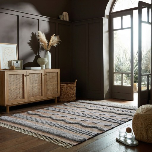 Covor Medina Jute Natural/Grey, Flair Rugs, 120x170 cm, iuta/lana, natural/gri