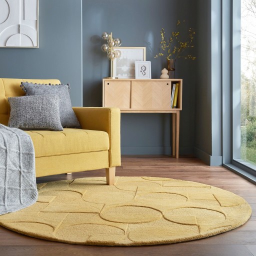 Covor Gigi Ochre, Flair Rugs, D160 cm, lana, ocru