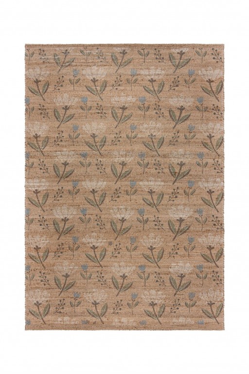 Covor Arriana Jute Floral, Flair Rugs, 120x170 cm, iuta/poliester/bumbac, natural