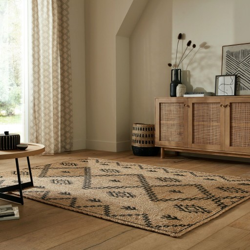 Covor Rowen Natural/Black, Flair Rugs, 80x150 cm, iuta, natural/negru