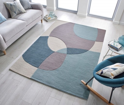 Covor Glow Blue, Flair Rugs, 160x230 cm, lana, albastru