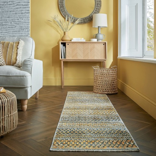 Covor Camino Yellow, Flair Rugs, 66x300 cm, polipropilena, galben