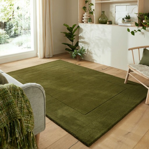 Covor Textured Border Green, Flair Rugs, 120x170 cm, lana, verde