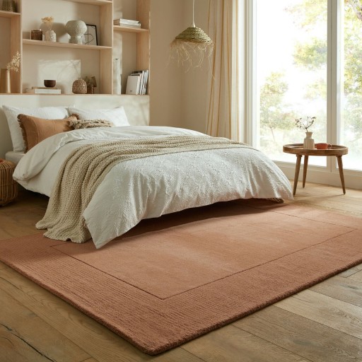 Covor Textured Border Orange, Flair Rugs, 160x230 cm, lana, portocaliu