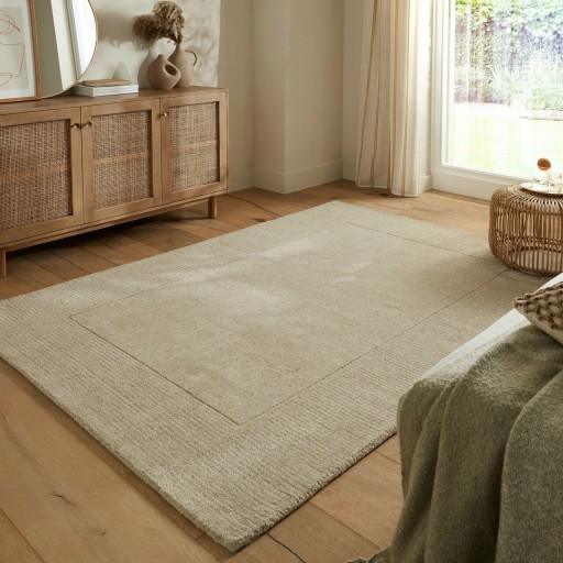 Covor Textured Border, Flair Rugs, 120x170 cm, lana, natural