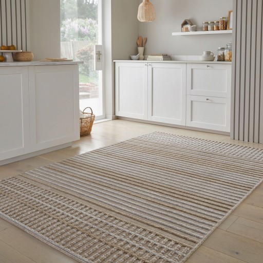 Covor Elton Stripe Wash Beige, Flair Rugs, 120x160 cm, polipropilena/poliester, bej