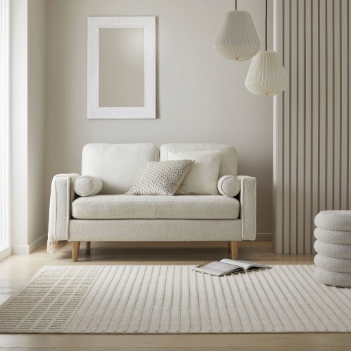 Covor Elton Stripe Wash Ivory, Flair Rugs, 80x160 cm, polipropilena/poliester, ivoriu