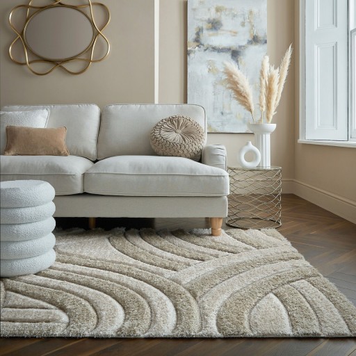 Covor Velvet Carved, Flair Rugs, 80x150 cm, poliester reciclat, natural